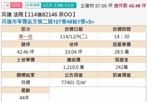 高雄苓雅法拍公寓-2
