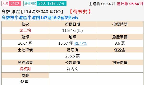 高雄小港拍賣公寓-2