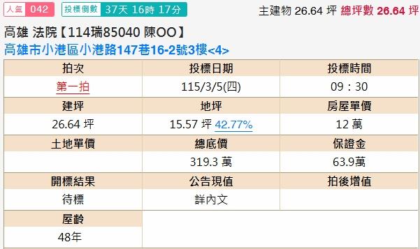 高雄小港拍賣公寓-2