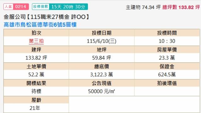 高雄鳥松透天法拍-2