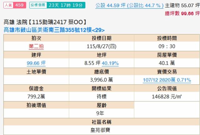 高雄鼓山大樓法拍-2