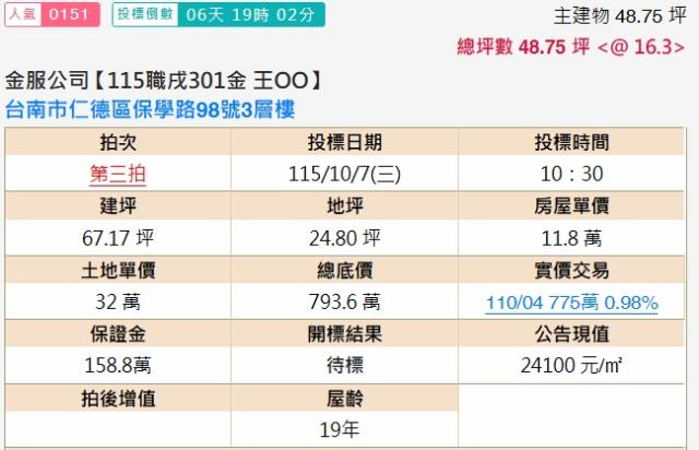 仁德透天法拍-2