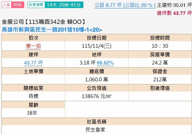 高雄新興區大樓法拍-2